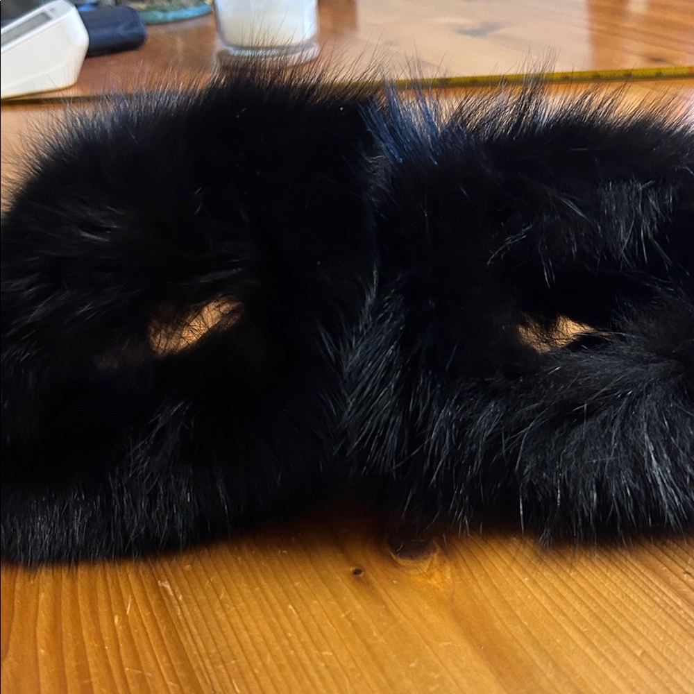Black Fox Fur Cuffs- Women Accessories
